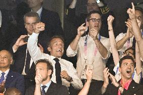 Paris 2024 - Macron Celebrates With VIPs In The Stands