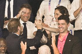 Paris 2024 - Macron Celebrates With VIPs In The Stands