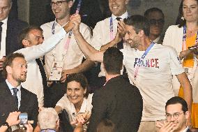 Paris 2024 - Macron Celebrates With VIPs In The Stands