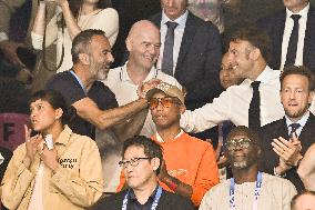 Paris 2024 - Macron Celebrates With VIPs In The Stands