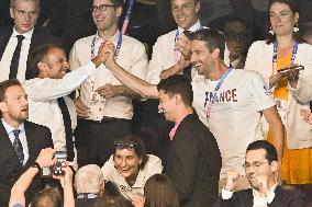 Paris 2024 - Macron Celebrates With VIPs In The Stands