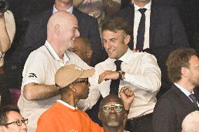 Paris 2024 - Macron Celebrates With VIPs In The Stands