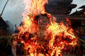 NEPAL-BHAKTAPUR-GHANTAKARNA FESTIVAL