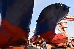A Fishing Boat Repair Factory in Qingdao