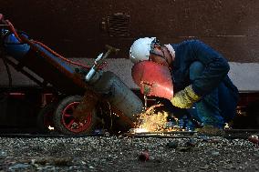 A Fishing Boat Repair Factory in Qingdao