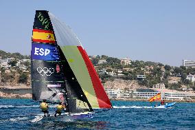 Paris 2024 - Men's Skiff 49Erfx Class Medal Race - Team Spain Wins Gold