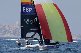 Paris 2024 - Men's Skiff 49Erfx Class Medal Race - Team Spain Wins Gold