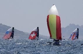 Paris 2024 - Men's Skiff 49Erfx Class Medal Race - Team Spain Wins Gold