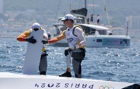 Paris 2024 - Men's Skiff 49Erfx Class Medal Race - Team Spain Wins Gold