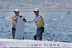 Paris 2024 - Men's Skiff 49Erfx Class Medal Race - Team Spain Wins Gold