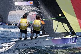 Paris 2024 - Men's Skiff 49Erfx Class Medal Race - Team Spain Wins Gold