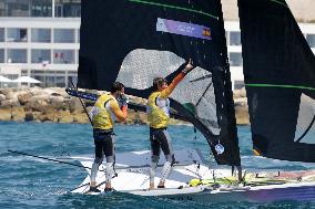 Paris 2024 - Men's Skiff 49Erfx Class Medal Race - Team Spain Wins Gold