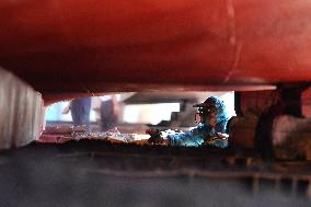 A Fishing Boat Repair Factory in Qingdao