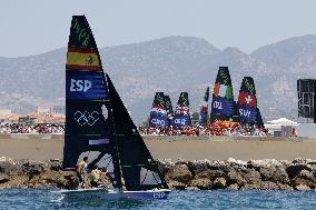 Paris 2024 - Men's Skiff 49Erfx Class Medal Race - Team Spain Wins Gold