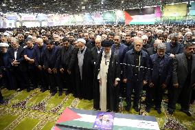 Iran’s Supreme Leader Prays Over Coffin of Ismail Haniyeh - Tehran