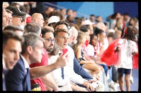 Paris 2024 - President Macron Congratulates Gold Medal Teddy Riner