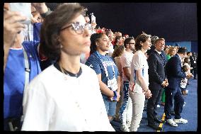 Paris 2024 - President Macron Congratulates Gold Medal Teddy Riner