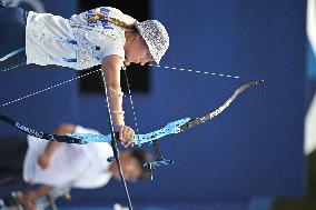 Paris 2024 - Lisa Barbelin of Team France wins bronze medal Archery