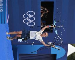 Paris 2024 - Lisa Barbelin of Team France wins bronze medal Archery