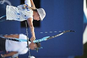 Paris 2024 - Lisa Barbelin of Team France wins bronze medal Archery