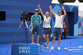 Paris 2024 - Lisa Barbelin of Team France wins bronze medal Archery