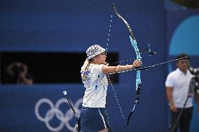 Paris 2024 - Lisa Barbelin of Team France wins bronze medal Archery