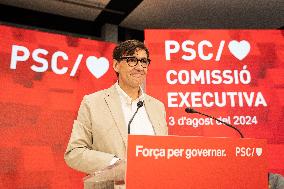 Intervention In The Executive Commission Of Salvador Illa (PSC) In Barcelona.