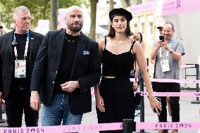 Paris 2024 - John Travolta And Daughter Arrive At Gymnastics