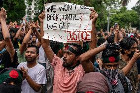 People Gather At Central Shaheed Minar To Protest