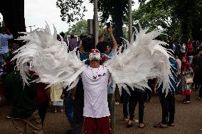 People Gather At Central Shaheed Minar To Protest