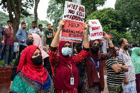 People Gather At Central Shaheed Minar To Protest