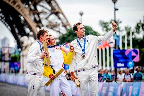 Paris 2024 - Road Race - Team France Wins Bronze And Silver