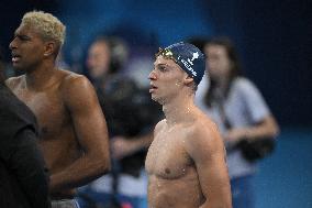 Paris 2024 - Leon Marchand At Mixed 4x100m Medley Relay