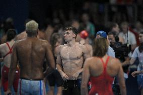 Paris 2024 - Leon Marchand At Mixed 4x100m Medley Relay