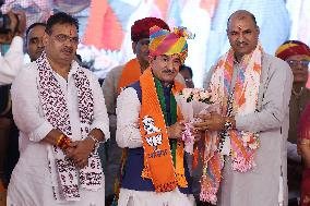 Newly Appointed Rajasthan BJP President Madan Rathore In Jaipur