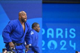 Paris 2024 - Teddy Riner reacts during Judo Mixed Team Final