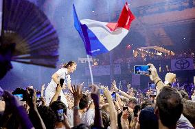 Camille Jedrzejewski Celebrates With Supporters At The Club France