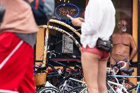 Bikers Ride In World Naked Bike Ride Event In St. Louis