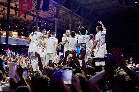 Teddy Riner Celebrate With Supporters At The Club France