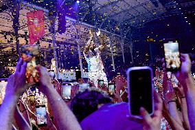 Teddy Riner Celebrate With Supporters At The Club France