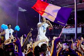 The French Judo Team Celebrate With Supporters At The Club France