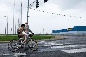 Bikers Ride In World Naked Bike Ride Event In St. Louis