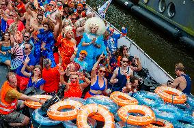 Pride Canal Parade Held In Amsterdam.