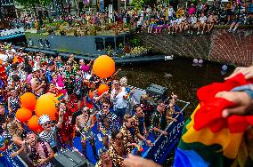 Pride Canal Parade Held In Amsterdam.