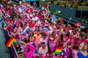 Pride Canal Parade Held In Amsterdam.