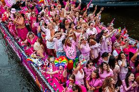 Pride Canal Parade Held In Amsterdam.