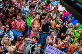 Pride Canal Parade Held In Amsterdam.