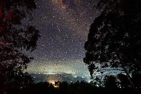 Milky Way Seen Over The Light-polluted City Of Badulla