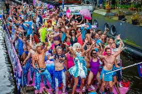 Pride Canal Parade Held In Amsterdam.