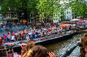 Pride Canal Parade Held In Amsterdam.